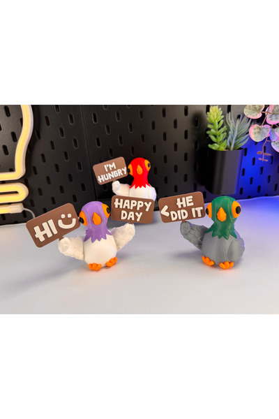 HasFar Tech تمثال الحمام المبهر ثلاثي الأبعاد - قطعة ديكور مع لافتة (يمكن اخت...