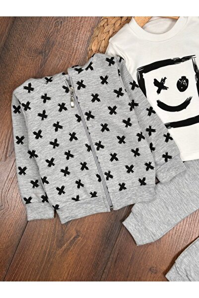 Kids Kingdom 3-Piece Baby Boy Set with Cotton Cardigan