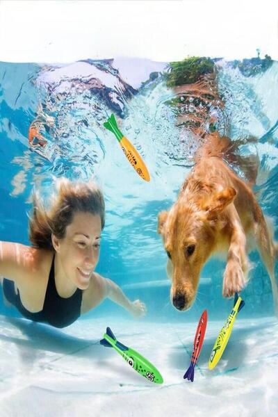 Bundera Çocuk Dalış Oyuncakları Nefes Kapatma Eğitim Oyunu Oyuncak Füze Yüzme Havuzu Banyo Oyuncağı 4 Set