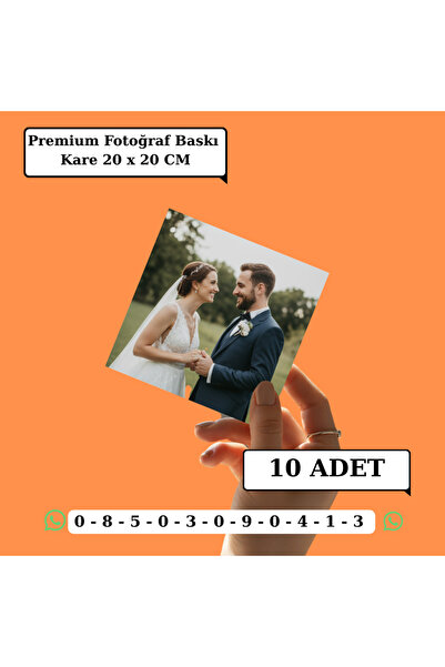 Mementoboxes Kişiye Özel Premium Fotoğraf Baskı 10 Adet Kare (20 X 20 Cm )