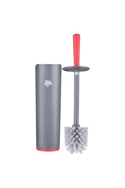 DİRT DEVIL toilet brush with holder, 39x12x6 cm, red/grey