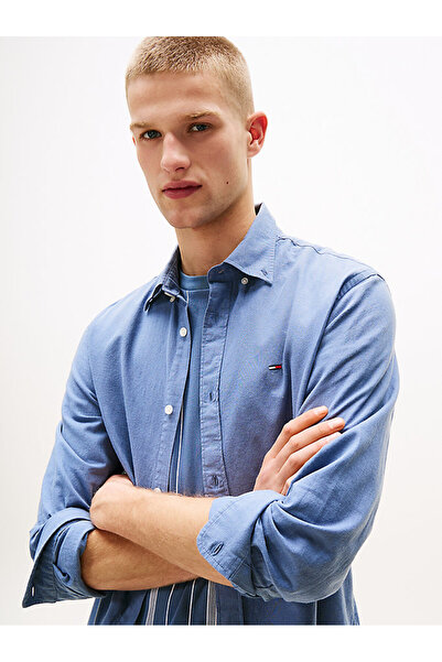 Tommy Hilfiger Tjm Reg Ls Ext Ketem Mixed Blue Men's Shirt