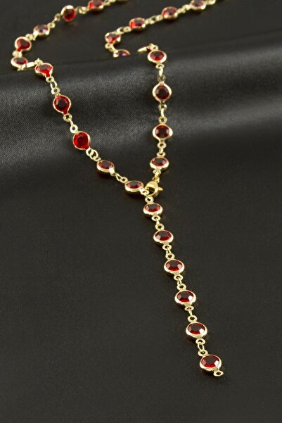 ZERO LAND قلادة MTXDPN من الفولاذ بحجر الزركون المستدير Y (165700) - أزرق فاتح