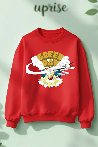 Vordevia Hanorac Green Day cu imprimeu din bumbac 3 fire B guler rotund O sup...