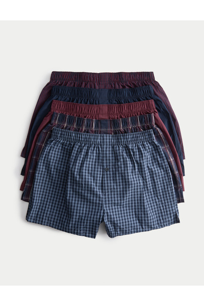 Marks & Spencer 5'li Saf Pamuklu Kareli Dokuma Boxer Seti