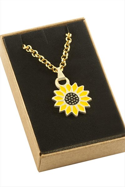 Genel Markalar MTXDPN Ayçiçeği Mineli (171928) Kutulu Kolye-Sarı