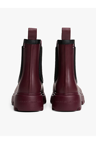 Tommy Hilfiger Kadın Warm Lined Chelsea Yağmur Botu - Bordo