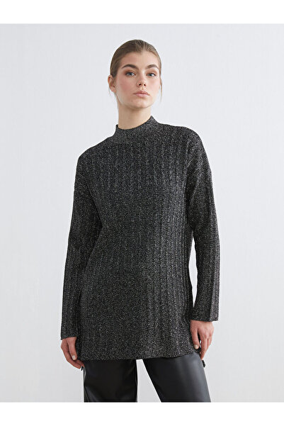 LC Waikiki Black Half Turtleneck Women's Knitwear Tunic