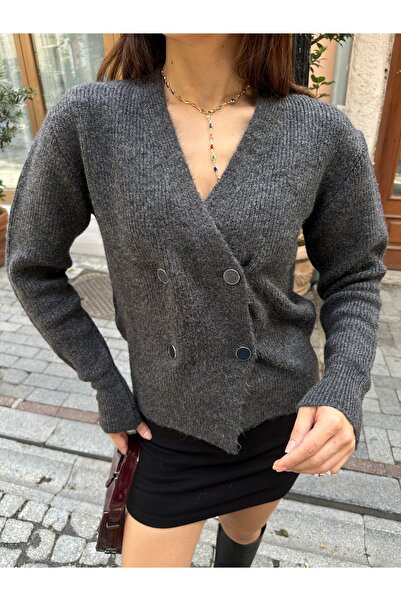 ikomteks Women's Soft Stylish Buttoned Cardigan