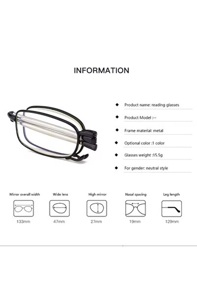 lenzio Minimal Blue Light Protection Book Reading Glasses with Folding Box