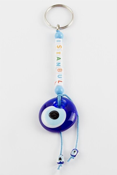 ZERO LAND Mtxdpn Istanbul Written Evil Eye (144430) Glass Keychain-Blue