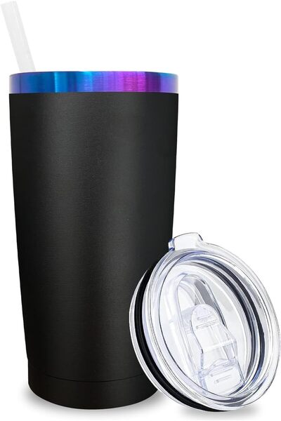 Tazweeq كوب سفر من الفولاذ المقاوم للصدأ، معزول بتفريغ الهواء بجدار مزدوج مع ...