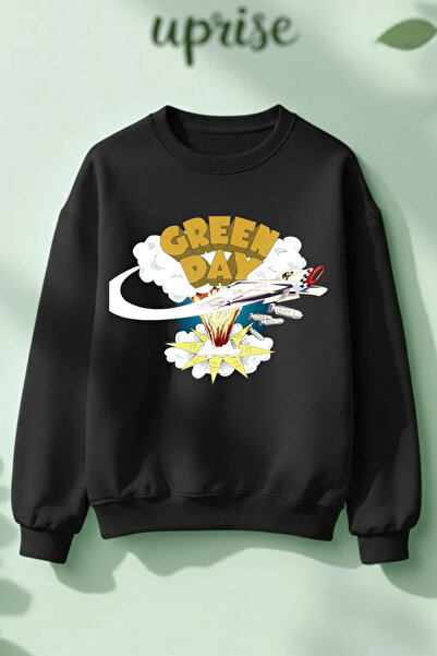 Vordevia Hanorac Green Day cu imprimeu din bumbac 3 fire B guler rotund O sup...