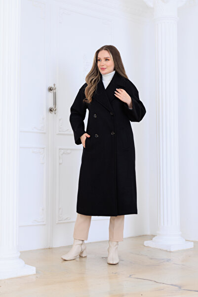 Morlex Palton negru din catifea importat pentru femei