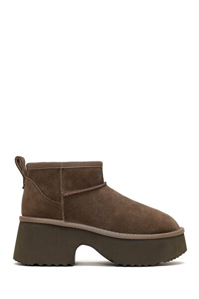 Derimod Kadın Vizon Kalın Tabanlı Süet Deri Teddy Bot 25WFD492910
