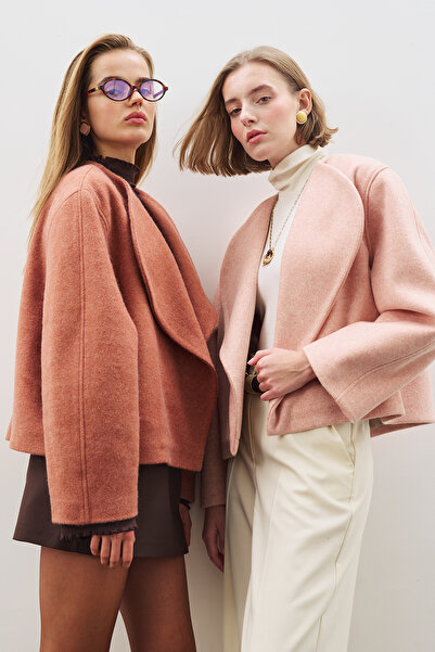 Manuka Wool Short Jacket Peach