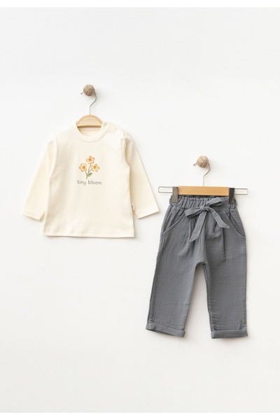 Tly Home Textiles 100% Cotton Muslin 3-Piece Muslin Baby Set |   Jacket, Pants, and Cotton T-Shirt |   6-24 Months