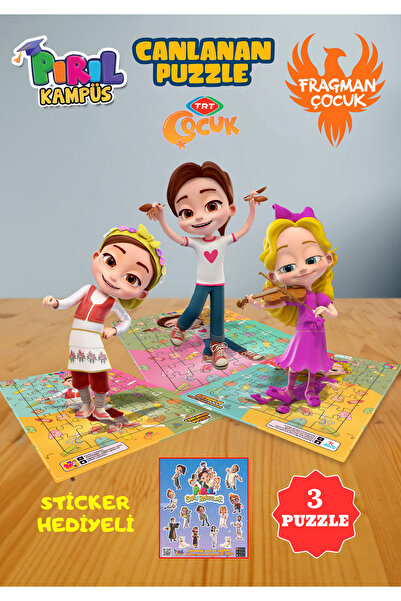 TRT ÇOCUK PIRIL Pırıl Canlanan Puzzle (AR) - Canlanan Puzzle 3' lü set