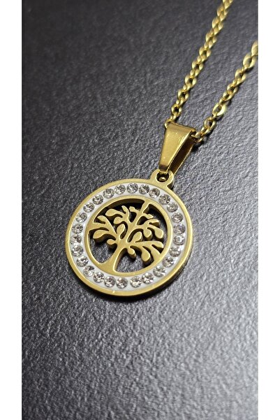 stainles steel Stainless Steel Necklace with Tree Figure