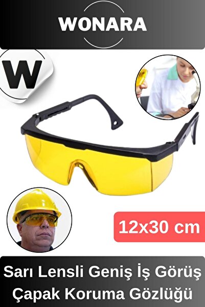 Wonara Dayanıklı Hafif Sarı Lensli Geniş İş Görüş Açılı Laboratuvar Endüstriy...