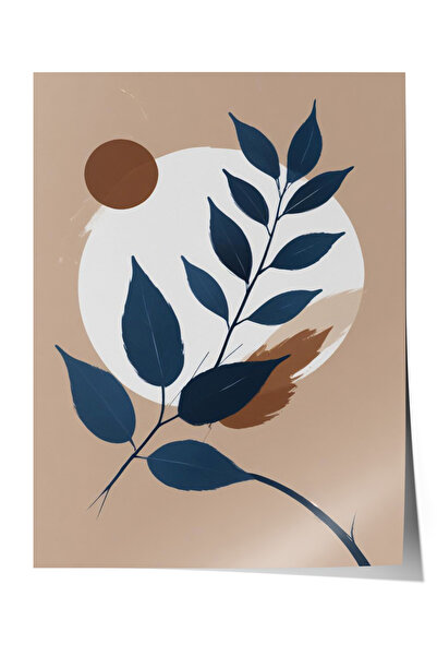 Zestia Poster fără ramă, Nuanță albastră și frunze - Stil Lagom și nordic, Po...