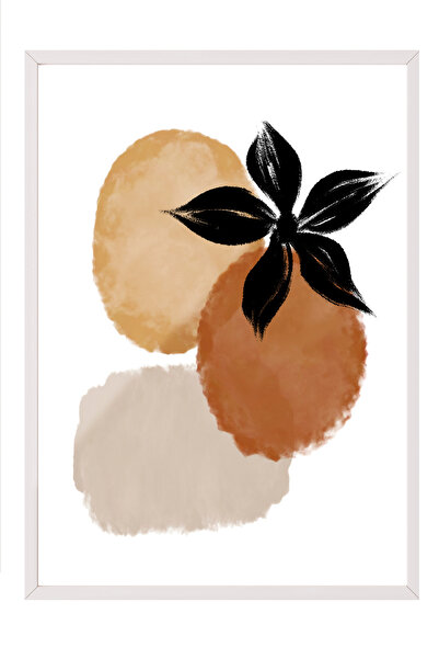 Zestia Tablou cu ramă albă, compoziție cu textură neutră - simplu și modern, ...