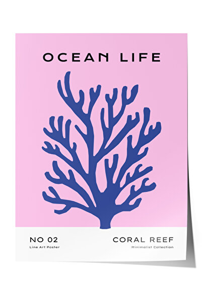 Zestia Poster fără ramă, Valuri de corali – Tematică oceanică, Poster decorat...