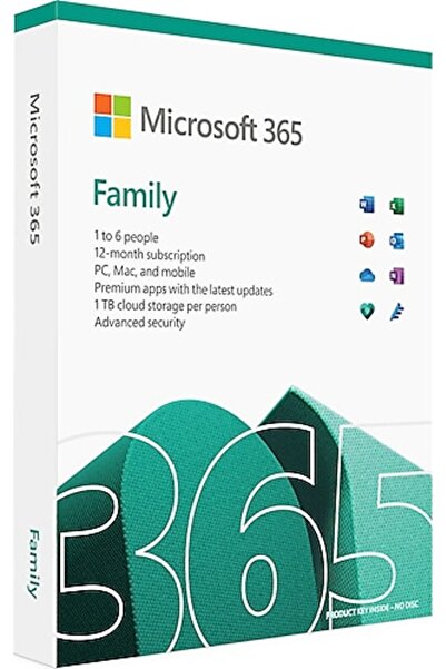 MICROSOFT Office 365 Aile 6GQ-01958 Türkçe 6 Kullanıcı Ofis Programı