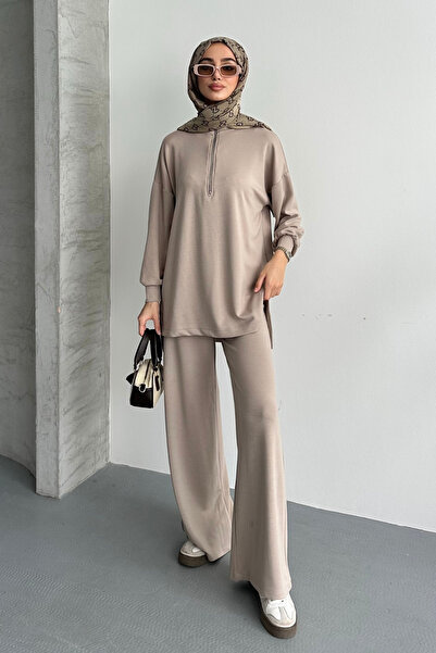 Mogi Butik Women's Modal Fabric Oversized Zippered Hijab Set 3105