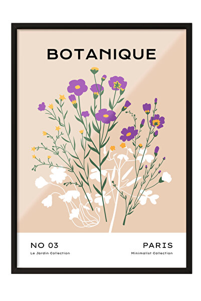 Zestia Slika u crnoj ramovini, divlje cveće - Botanique Paris, poster za deko...
