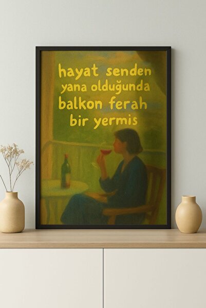 BuzzDesigns Ferah Balkon – Minimal Duygu Tablosu (Çerçeveli)