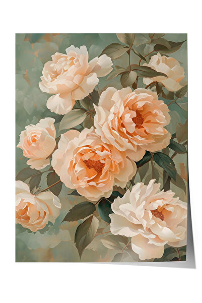 Zestia Poster fără ramă, trandafiri colorați ca somonul – Flori pastelate, Po...