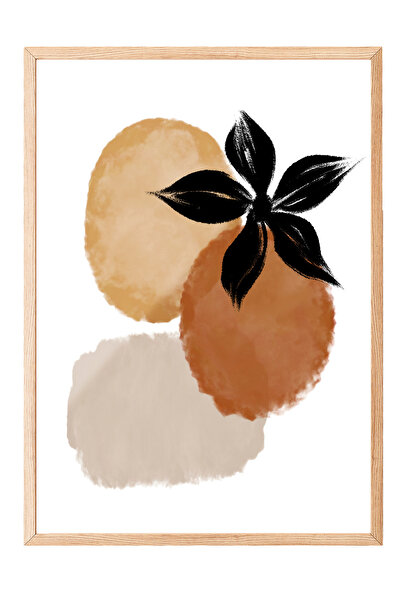 Zestia Tablou cu ramă din lemn, compoziție cu textură neutră - simplu și mode...