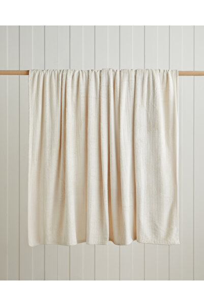 English Home Shiny Lines Supersoft Double Blanket with Shiny Lines 200X220 cm Cream