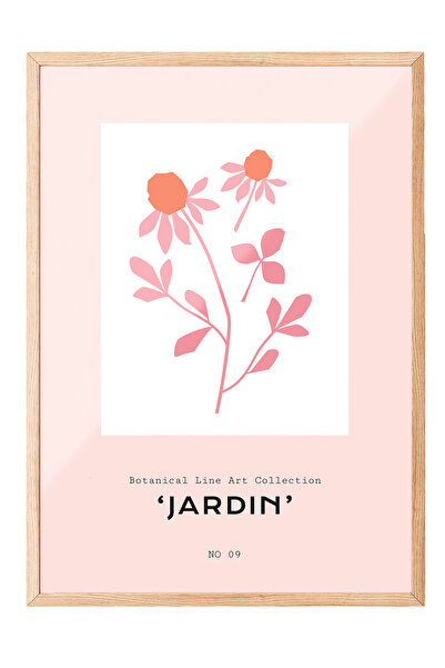 Zestia Tablou cu ramă din lemn, Colecția Jardin - Floare sălbatică, Poster de...