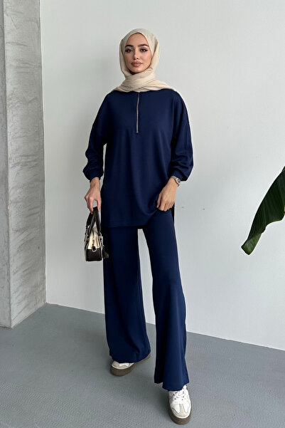 Mogi Butik Women's Modal Fabric Oversized Zippered Hijab Set 3105