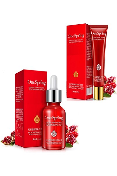 OneSpring Nar Özlü Sıkılaştırıcı Aydınlatıcı Anti-age Göz Kremi ve Serum Seti...