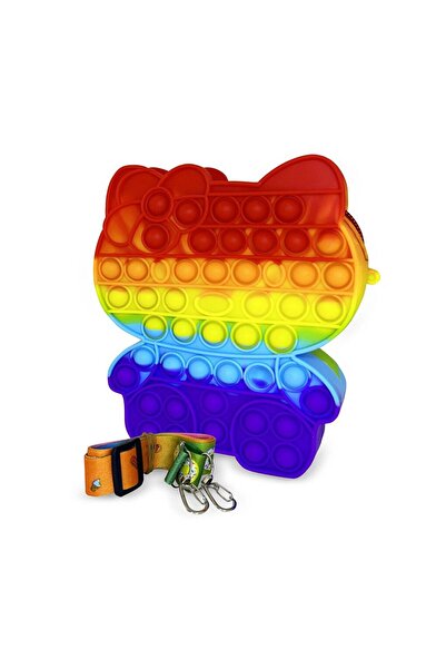 LC Waikiki Pop It silikónová farebná taška cez rameno s motívom mačky