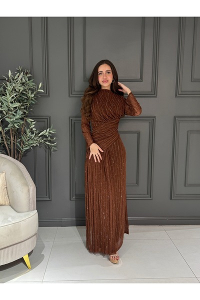 Generic فستان بني سهرة