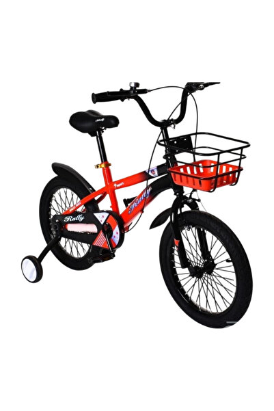 Rally 12 Inch Kids Bike for Boys and Girls with Basket and Training Wheels - Red