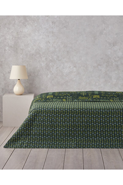 English Home Tendril Bloom Tek Kişilik Çok Amaçlı Örtü 160x220 cm Yeşil