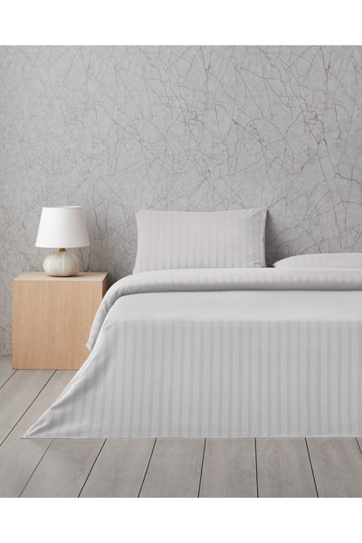 English Home Set de lenjerie de pat dublu din percal, ușor de călcat, lucios, 200x220 cm, alb