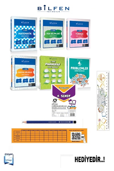 Bilfen Yayıncılık Bilfen 4.Sınıf Tüm Dersler Soru Bankaları 6 lı İdeal Set...HEDİYELİ