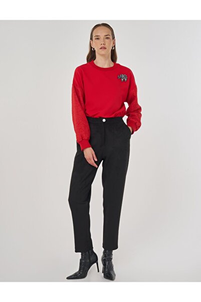 KYR Carrot Cut Suede Trousers Black