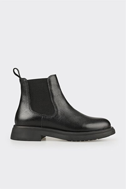 Elle Shoes Siyah Deri Kadın Günlük Bot