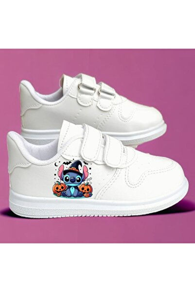 archiepet παιδικά παπούτσια με στάμπα laylo και κολοκύθα σε λευκό χρώμα
