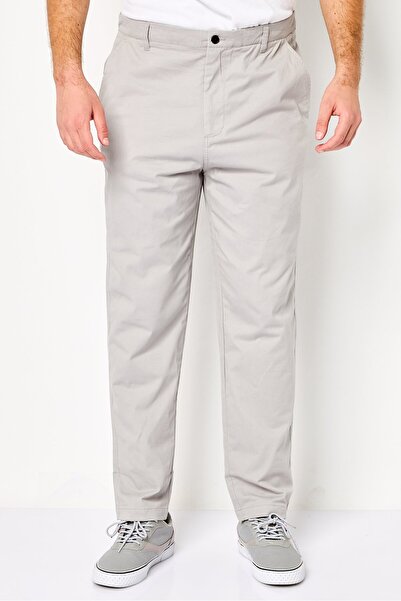 Dkny بنطال تشينو سادة بقصّة عادية للرجال، رمادي