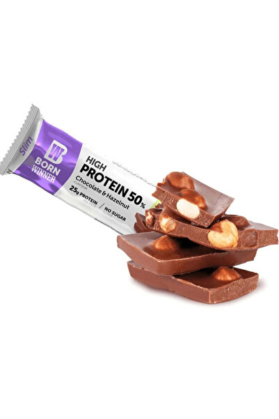 Born Winner Slim Protein Bar 50% Protein No Added Sugar 50g Hazelnut -