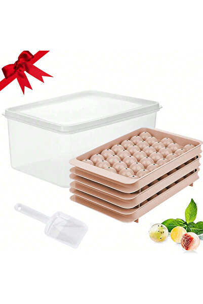 choice2 Pink Round Ice Cube Tray Set 3 Trays 1 Ice Bin And Scoop Upgraded Ice Trays Circle Ice Cube Mold Tra