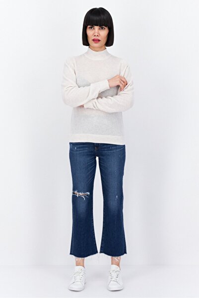 Aqua Women Mock Neck Heather Sweater, Off White
